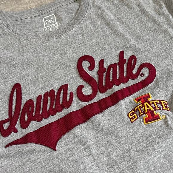 Pro Edge Iowa State University T Shirt Womens M Grey NCAA Cyclones Crewneck Logo - Picture 5 of 8